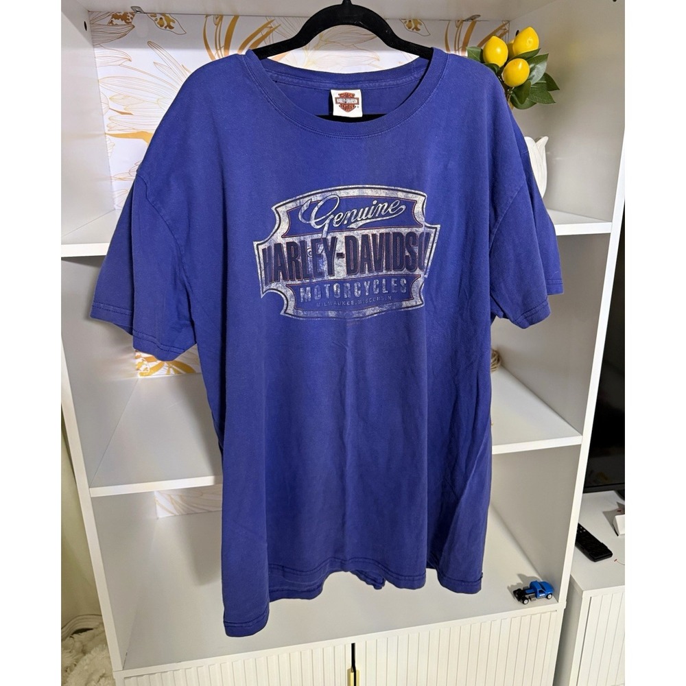 Harley-Davidson Groves Winchester VA Back Print Blue T-Shirt XL